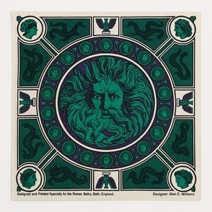Scarf Roman Baths, Bath England Scarf — Alan E. Williams Special Print” green💚💜